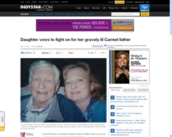 Daughter vows to fight on for her gravely ill Carmel father (IndyStar.com article opens in new window)